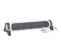 Legrand multiprise rotatif 3x prise, USB-A, USB-C, SPD, câble 1,5m blanc-noir 694508