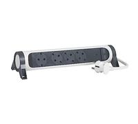 Legrand Multiprise orientable 4x prise, SPD, 1,5m de câble blanc-noir 694507