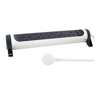 LEGRAND, Multiprise rotative, 5 Prises, Montage Mural ou sur Table, Interrupteur Marche/arrêt LED, câble de 1,5 m, Blanc Ultra Blanc/Gris foncé, 694531