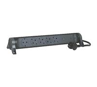 Legrand Multiprise pivotante 5x prise, USB-A, USB-C, SPD, câble 1,5m noir 694514