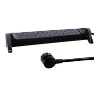 LEGRAND, Multiprise rotative, 6 prises, multiprise, montage mural ou sur table, interrupteur marche/arrêt LED, câble de 1,5 m, noir/gris foncé, 694534