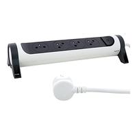 LEGRAND - Multiprise Rotative Avec Interrupteur à Voyant LED - 4 Prises Surface avec Terre - Cordon 1,5m - Blanc et Gris Foncé