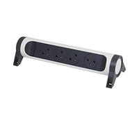 LEGRAND - Multiprise Rotative Avec Interrupteur à Voyant LED - 4 Prises Surface avec Terre - Livrée Sans Cordon/Sans Fiche - Blanc et Gris Foncé