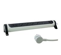 LEGRAND - Multiprise Rotative Avec Interrupteur à Voyant LED et Protection Parafoudre - 5 Prises Surface avec Terre + Prise USB-C + Prise USB-A - Cordon 1,5m - Blanc et Gris Foncé