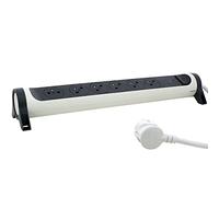 LEGRAND - Multiprise Rotative Avec Interrupteur à Voyant LED et Protection Parafoudre - 6 Prises Surface avec Terre - Cordon 1,5m - Blanc et Gris Foncé