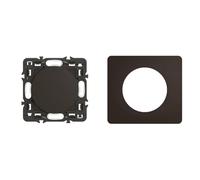 LEGRAND - Obturateur Céliane de sécurité et protection - Noir et support avec Plaque Céliane 1 poste - Noir Mat emballage GD