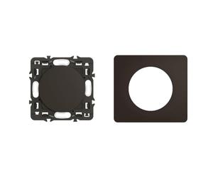 LEGRAND - Obturateur Céliane de sécurité et protection - Noir et support avec Plaque Céliane 1 poste - Noir Mat emballage GD