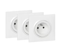 LEGRAND Pack 3 prises connectées Dooxie With Netatmo, blanc, 16A | Lot de 3, blanc, encastré, connecté smartphone et voix, mesure consommation, protection surcharges 16A, voyant LED repérage