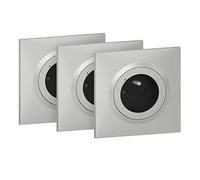 LEGRAND Pack extension 3 prises connectées Dooxie With Netatmo, alu IP41 | Lot de 3, finition aluminium, encastré, connecté smartphone, commande vocale Alexa Google Siri, suivi consommation, 16A