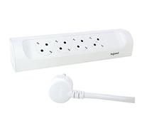 Legrand Multiprise Perfect-Fit 694501 coudée à 45° 4 prises murales et sur table câble 1 m blanc