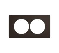 Legrand Plaque 2 postes 57mm noir mat, Céliane, rénovation, IP20 | 2 postes, entraxe57mm spécial rénovation, noir mat, plastique sans halogène, encastré horizontal ou vertical, IP20, 147x82mm