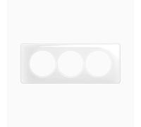 Legrand Plaque 3 postes 57mm blanc émaillé, Céliane, brillant, IP20 | 3 postes, entraxe 57mm, blanc émaillé brillant, spécial rénovation, montage horizontal ou vertical, plastique sans halogène