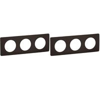 LEGRAND | Plaque 3 Postes Noir Mat, Céliane, Finition Déco Moderne, Compatible Avec Mécanismes Céliane, 90% Matière Recy Lot de 2)