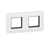LEGRAND | Plaque Avec Support Mosaic, Montage Horizontal 2x2 Modules, Design Contemporain Blanc Brillant, Fixation À Vis Pour Boîte Encastrée, Compatible Avec Mécanismes Mosaic