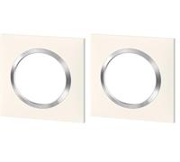 Legrand - Plaque carrée dooxie 1 poste finition blanc mat avec bague effet chrome (Lot de 2)