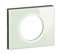 LEGRAND - Plaque Céliane - Plaque de Finition pour Prises et Interrupteurs Céliane - 1 poste - Verre opale Blanc