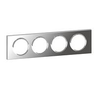 LEGRAND - Plaque Céliane - Plaque de Finition pour Prises et Interrupteurs Céliane - 4 Postes - Verre Miroir