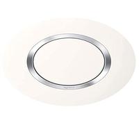 Legrand - Plaque de finition ronde Dooxie 1 poste - blanc mat bague effet chrome