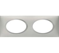 LEGRAND - Plaque dooxie Carrée - Plaque de Finition pour Prises et Interrupteurs dooxie - Fabriqué En France - 2 Postes - Aluminium Mat