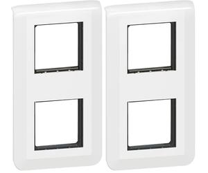 Legrand - Plaque Mosaic avec support pour 2 x 2 modules montage vertical - blanc (Lot de 2)