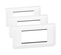 Legrand - Plaque Mosaic avec support pour 4 modules montage horizontal - blanc (Lot de 3)