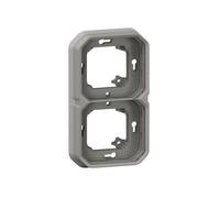 Legrand - Plaque Support 2 Postes Plexo Montage Encastré Horizontal Ou Vertical - Gris (070054)