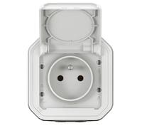 prise de courant - 2p+t - blanc - saillie - legrand plexo 069781l