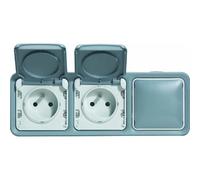 Legrand Plexo 069909 - Double prise étanche gris