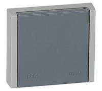 Legrand 055708 Prise de Courant Étanche 3P+N+T à Fixer, Cadre Saillie Plexo Complet Encastré, Boîte Ø67mm, 20A, Gris