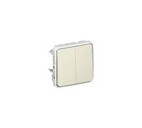 Legrand 069625 Double Interrupteur ou Va et Vient Étanche Plexo Composable IP55, 10AX, 250V, Blanc