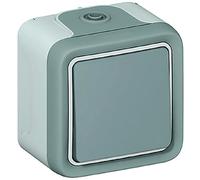 Legrand Poussoir étanche Plexo 069720 NO 10A IP55 complet en saillie Gris