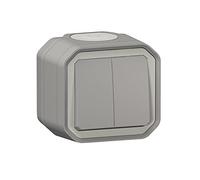 Double poussoir ou va-et-vient - Plexo - gris