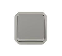 LEGRAND, Plexo New 069530L Interrupteur d'arrêt en saillie 2 broches pour pièces humides IP55 IK07 10 A 250 V Gris