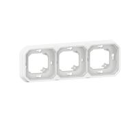 Legrand Cadre encastré Plexo New 069698L 3 prises horizontal/vertical pour pièces humides Blanc