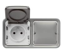Legrand PLX with Net. prise commutée, gris
