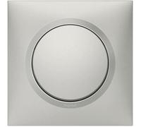 Legrand - Poussoir dooxie 6A 250V~ livré avec plaque carrée alu