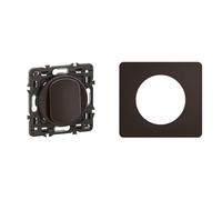 LEGRAND - Poussoir Céliane enjoliveur Noir et support avec Plaque Céliane 1 poste - Noir Mat emballage GD