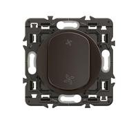 LEGRAND Poussoir commande VMC, Céliane, noir, encastré, IP20, 6A 250V | Noir, encastré, 2 positions lente ou rapide, 2 modules, 6A 250V, bornes automatiques, plastique sans halogène, IP20
