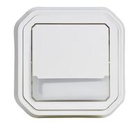 LEGRAND | Poussoir Inverseur Lumineux Porte Étiquette, Plexo, Étanche IP55 Pour Usage Intérieur Et Extérieur, Résistant Aux Chocs IK08, Installation Facile Avec Griffes