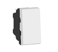 LEGRAND Poussoir lumineux, Mosaic, blanc brillant, 6A 250V, encastré | 1 module, blanc brillant, voyant fourni déjà broché, bornes automatiques rapides, 6A 250V, encastré, gain de place