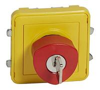 Legrand Poussoir NO+NF à Déverrouillage à Clé Étanche Plexo Composable IP55, 3A, 250V, Gris/Jaune, 069548