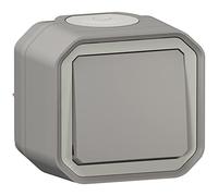 LEGRAND | Poussoir Plexo NO, Étanche IP55 Gris, Prêt À Installer En Saillie, Résistant Aux Chocs IK08