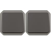 Legrand - Poussoir simple étanche Plexo 10A à équiper d'un boitier ou d'une plaque support finition anthracite (Lot de 2)