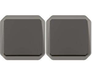Legrand - Poussoir simple étanche Plexo 10A à équiper d'un boitier ou d'une plaque support finition anthracite (Lot de 2)