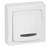 Legrand Poussoir voyant LED blanc, LES Apparents, saillie, IP31, 6A 250V | Blanc brillant, saillie, voyant LED intégré, complet avec cadre, bornes automatiques, prêt à installer, idéal rénovation