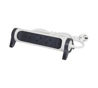Legrand Premium Contact Outlet 3x2P With 3m Cord Black White (Prise européenne) - 049458 [5 Pieces]