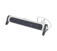 Legrand Premium USB C OSB 3x2P Avec Terre 1.5m Noir Blanc (Prise européenne) - 049416 [5 Pièces]