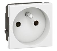LEGRAND | Prise 2P+T F/B Bornes A Vis, Mosaic, Connexion À Vis Pour Rénovation, Éclips De Protection Pour Enfants, Blanc Brillant 2 Modules