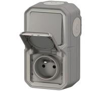 Legrand Kit prise 2P+T et va-et-vient Plexo étanche précâblés vertical Gris