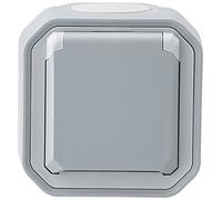 LEGRAND | Prise De Courant Standard Plexo, Gris Saillie, Étanche IP55 Protégée Contre Poussières Et Eau, Résistance Aux Chocs IK08, Connexion Rapide Sans Outil